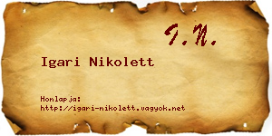 Igari Nikolett névjegykártya